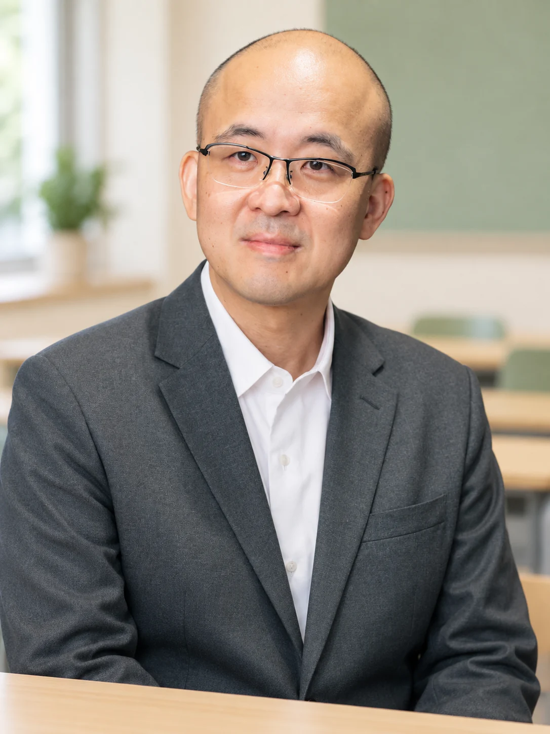 塾長 加納幸彦のポートレート(提供写真をもとにAI編集)