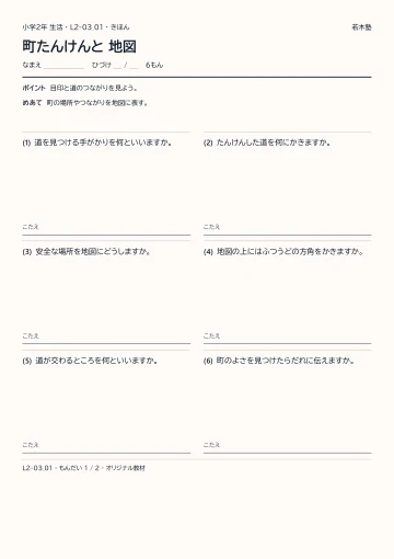 町たんけんと 地図の見本