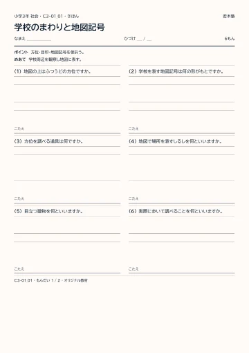 学校のまわりと地図記号の見本