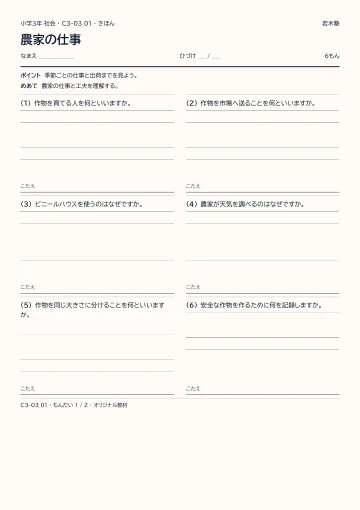 農家の仕事の見本