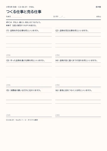 つくる仕事と売る仕事の見本