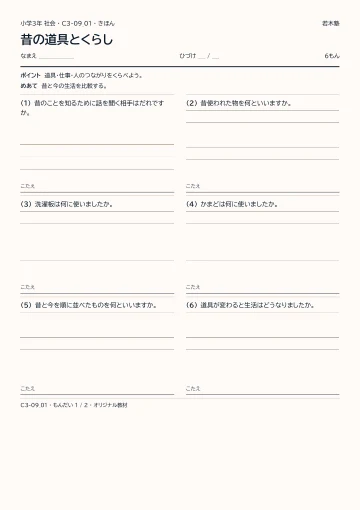 昔の道具とくらしの見本
